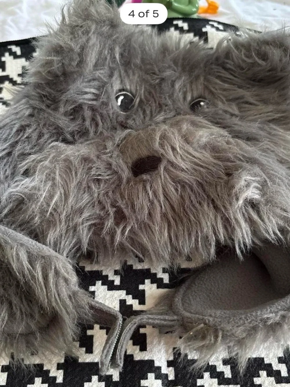 Plush Grey Furry Dog Toy - Soft Chew Plush for Pets